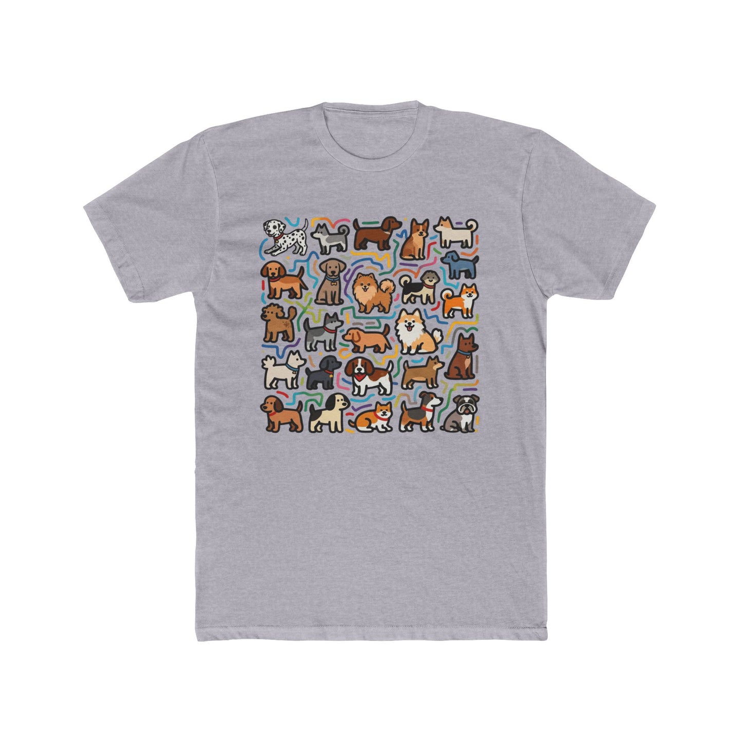 All Dogs Graphic Tee β Colorful Dog Breeds Pattern T-Shirt
