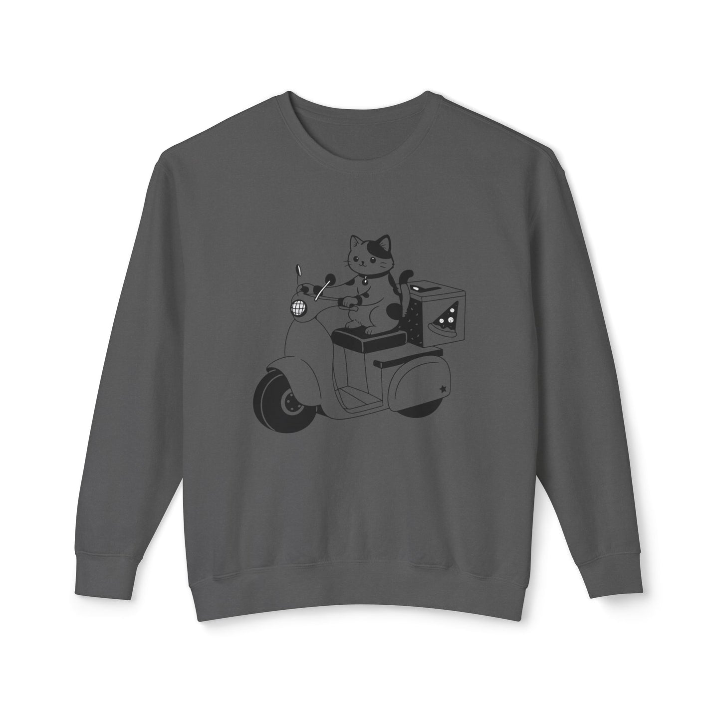 Pizza Delivery Cat Scooter Sweatshirt β Funny Cat Crewneck