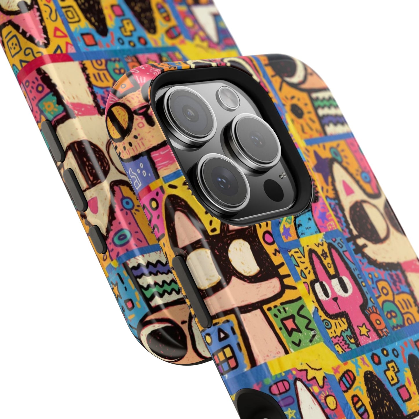 Colorful Abstract Cat Art iPhone Case β Funky Pop Art Phone Cover
