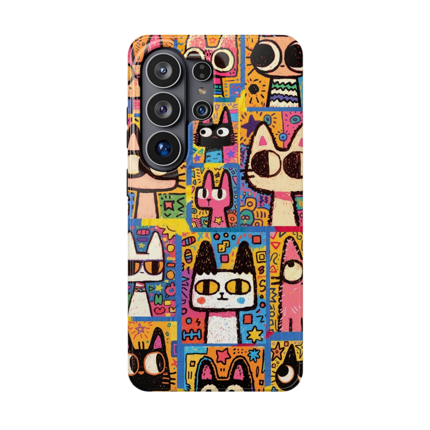 Colorful Abstract Cat Art iPhone Case – Funky Pop Art Phone Cover