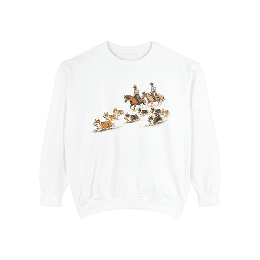 Corgi Cowboy Crew Sweatshirt – Vintage Western Dog Sweater