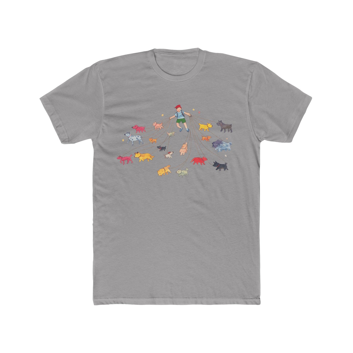 Dog Walker Chaos Tee – Funny Colorful Dogs Watercolor T-Shirt