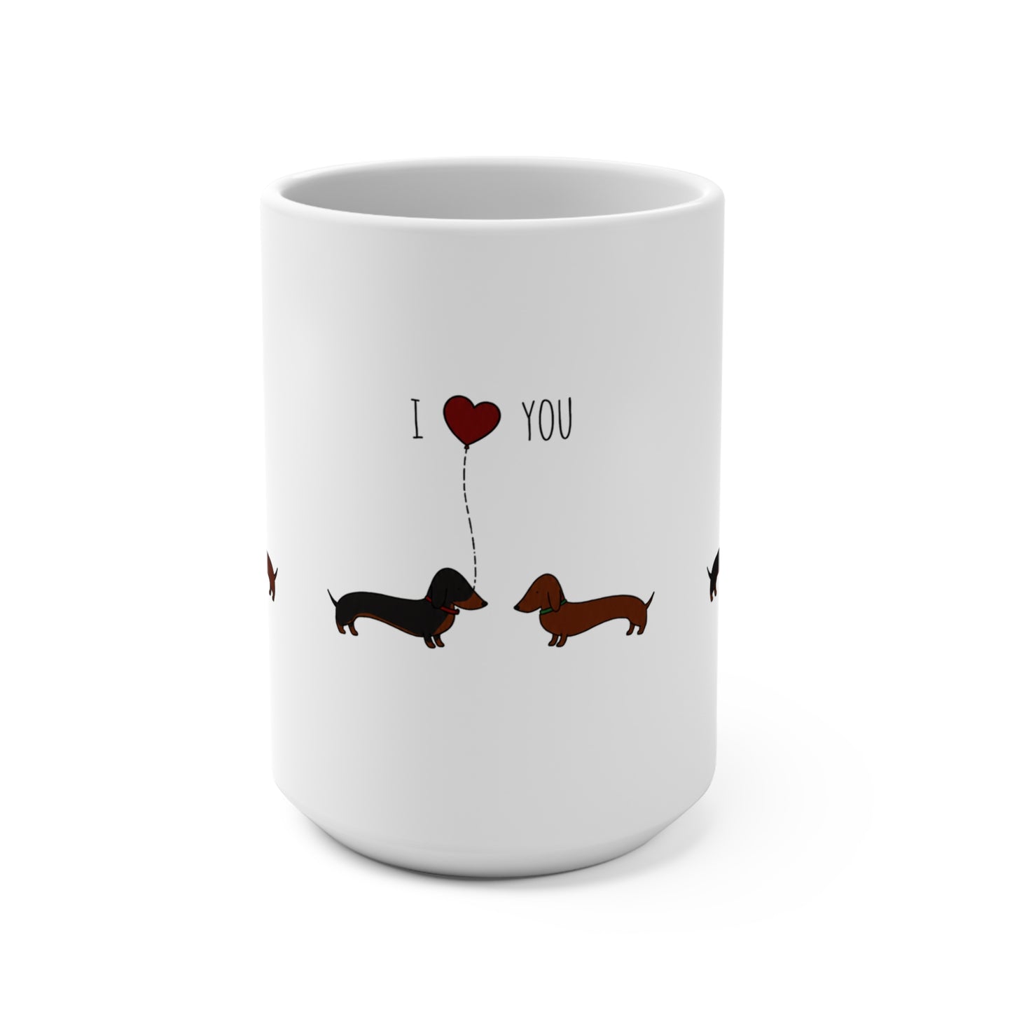 I Love You Dachshund Mug – Cute Wiener Dog Coffee Mug