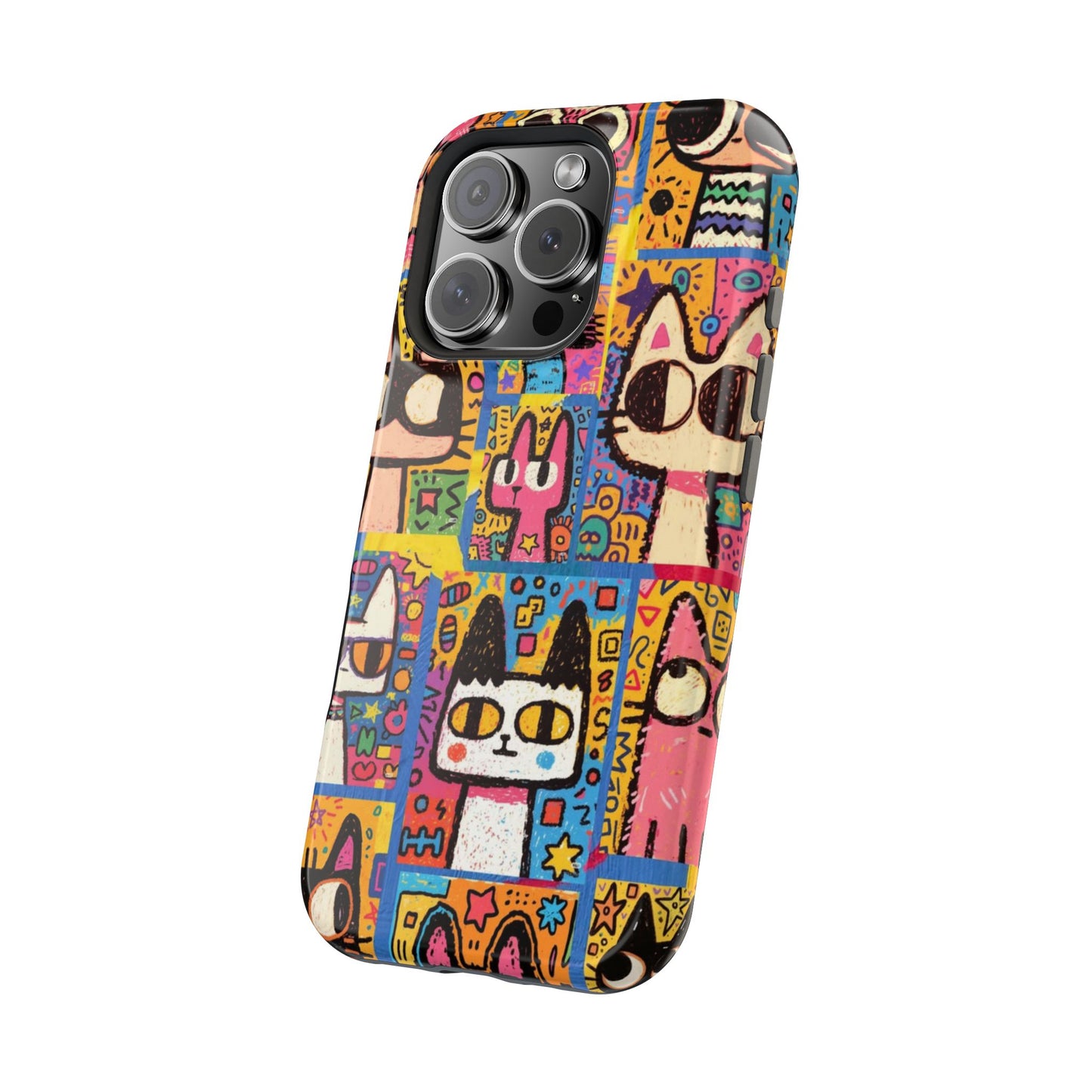 Colorful Abstract Cat Art iPhone Case – Funky Pop Art Phone Cover