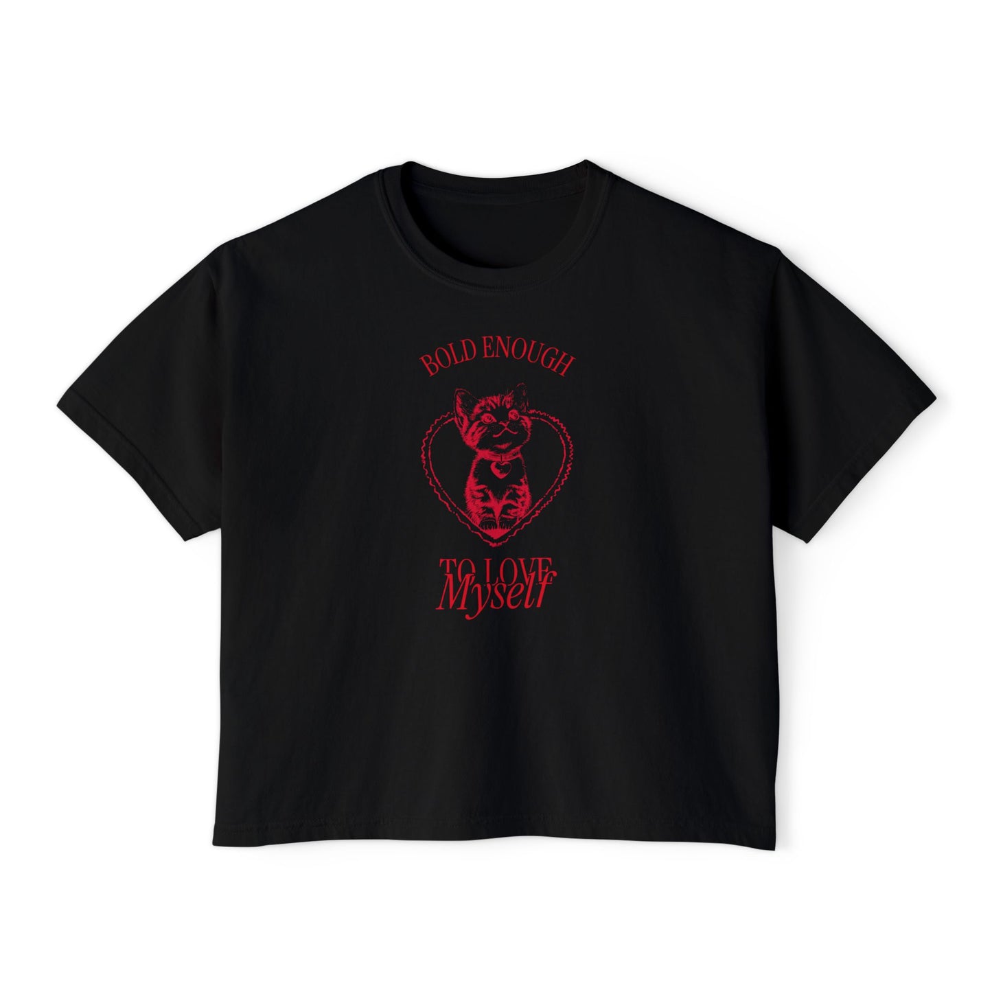 Bold Enough To Love Myself Cat Tee – Aesthetic Self Love T-Shirt