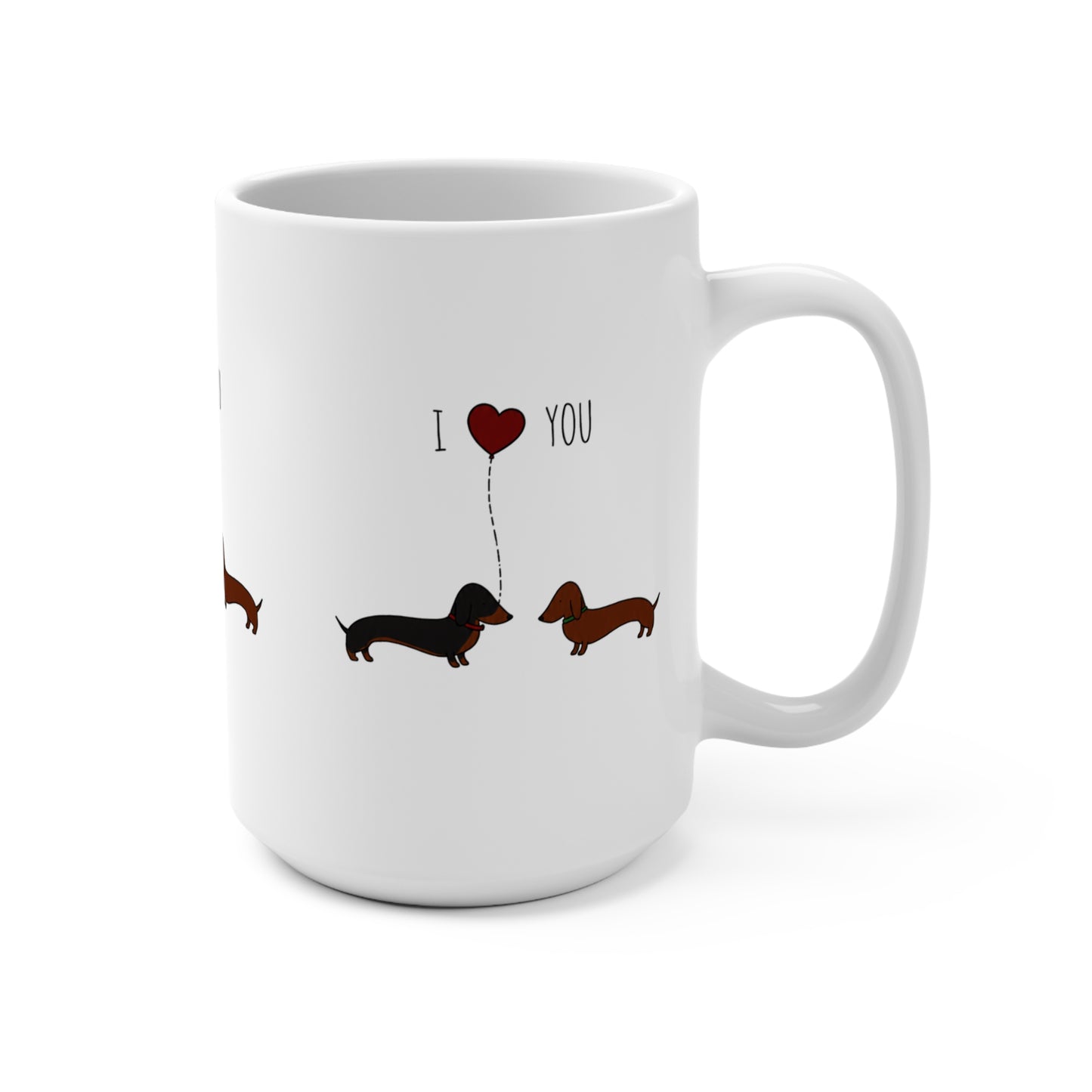 I Love You Dachshund Mug – Cute Wiener Dog Coffee Mug