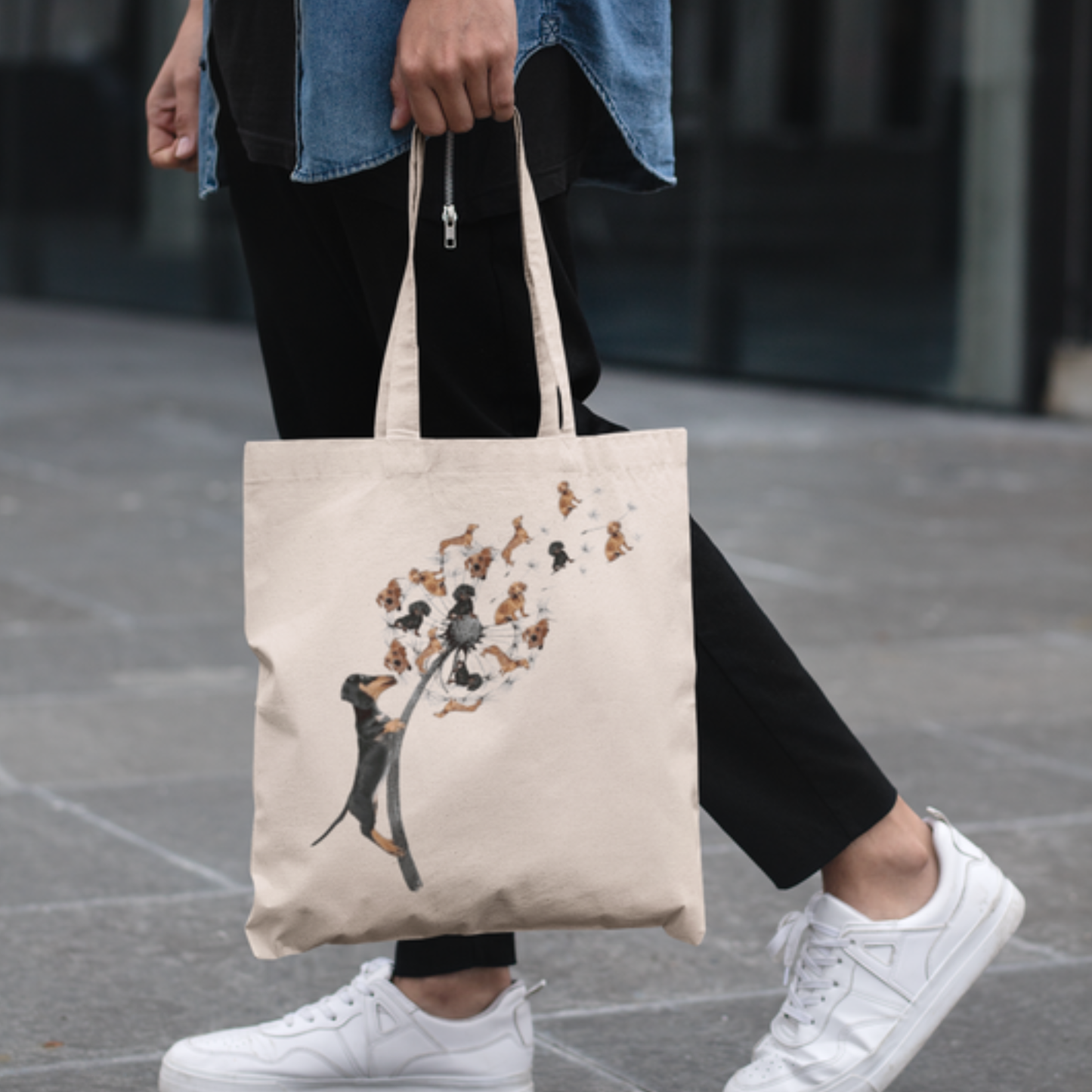 Flying Cats Tote Bag — Aesthetic Canvas Bag for Cat Lovers