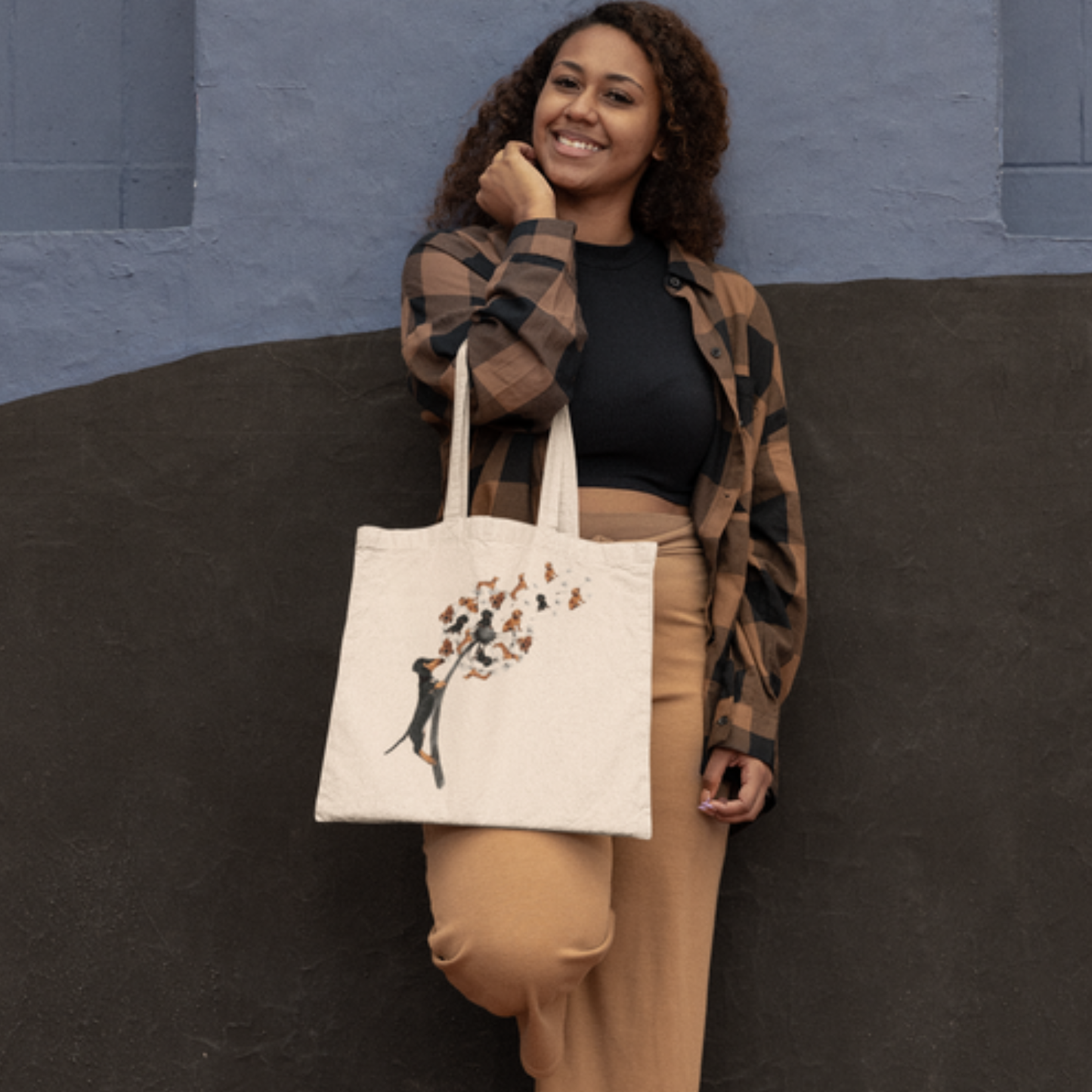 Flying Cats Tote Bag — Aesthetic Canvas Bag for Cat Lovers
