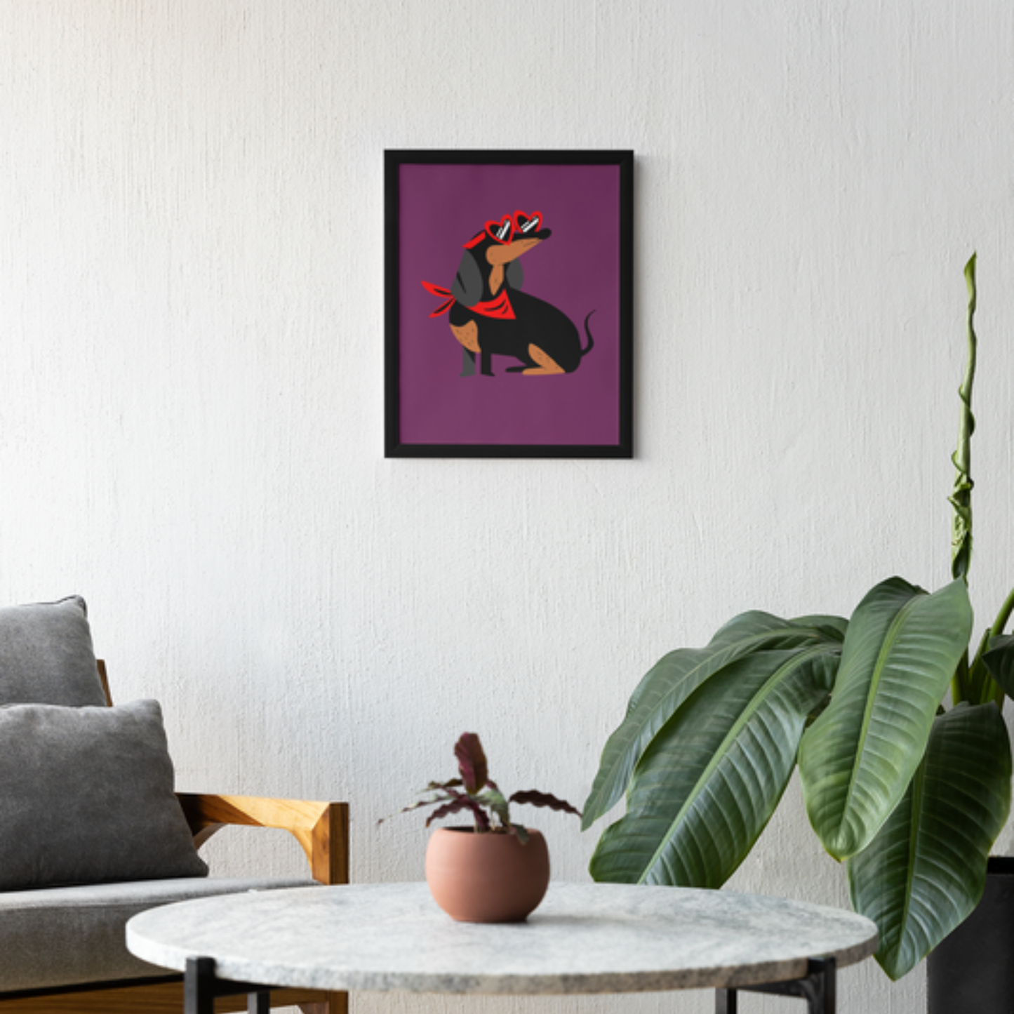 Cool Dachshund Framed Poster — Baddie Wiener Dog Wall Art