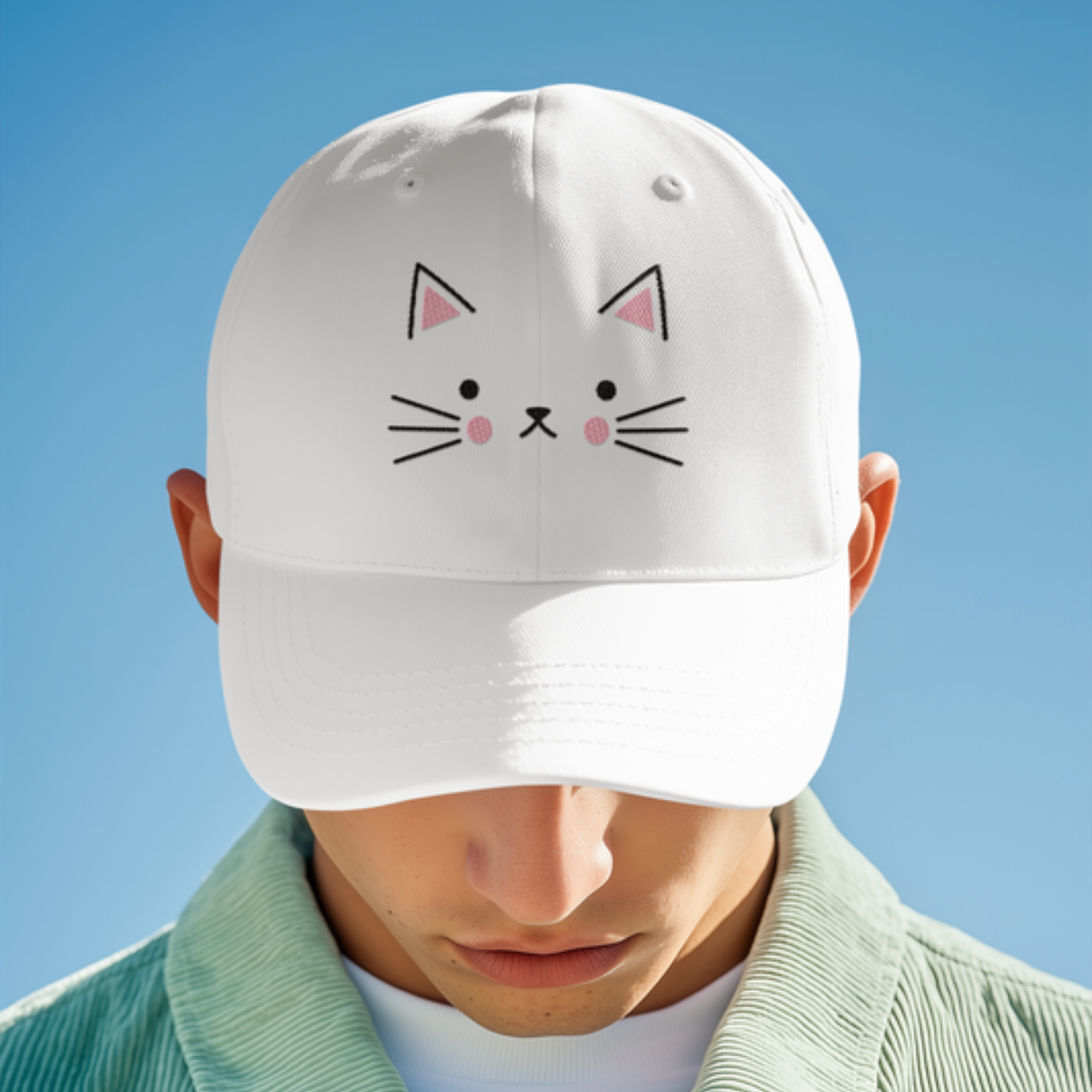 Kawaii Cat Face Dad Hat – Cute Cat Lover Baseball Cap