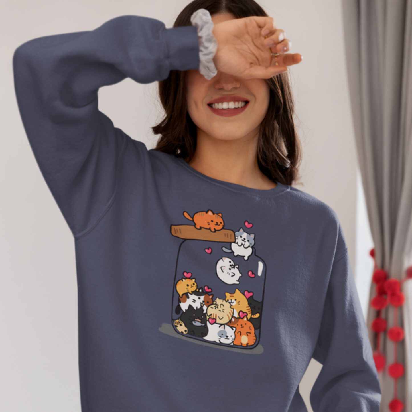 Cats in a Jar Kawaii Sweatshirt – Cute Cat Lover Crewneck