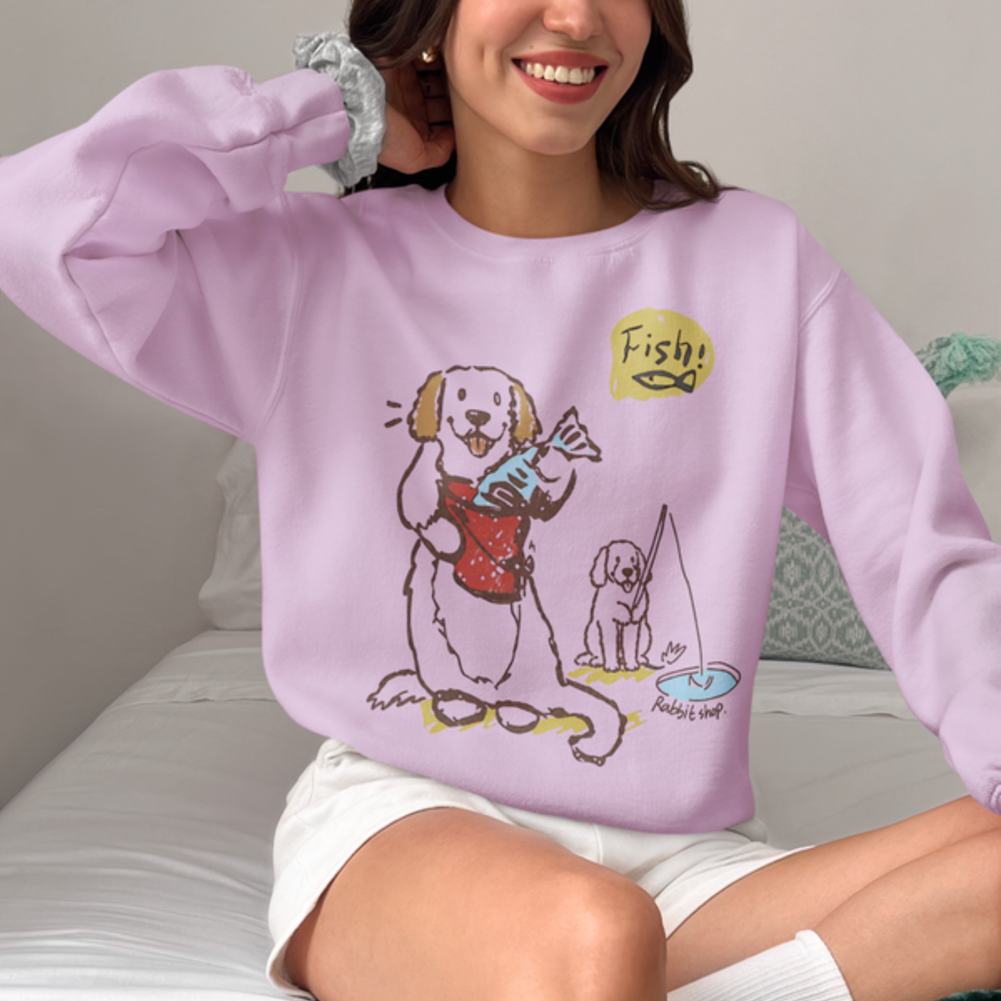 Fish! Dog Guitar Sweatshirt – Funny Quirky Dog Crewneck