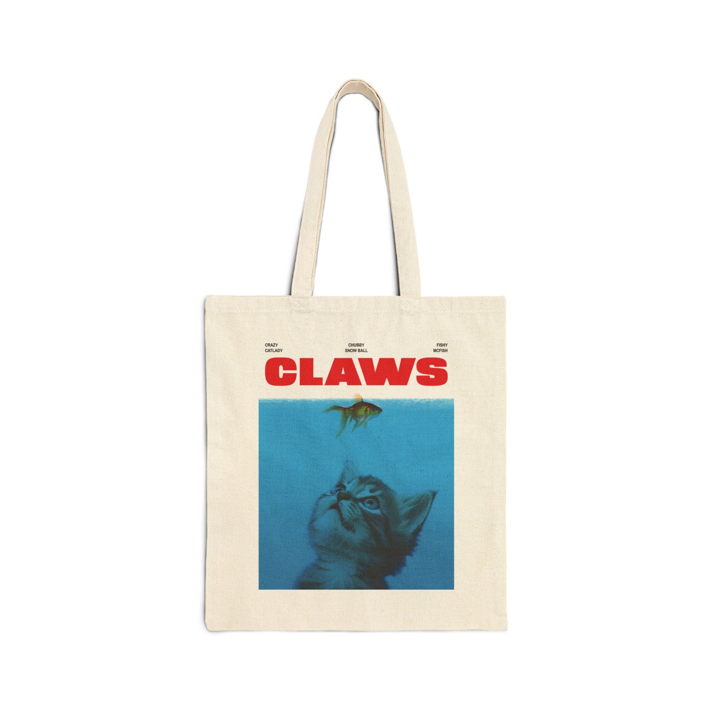 CLAWS Movie Parody Cat Tote Bag – Funny Horror Cat Canvas Bag