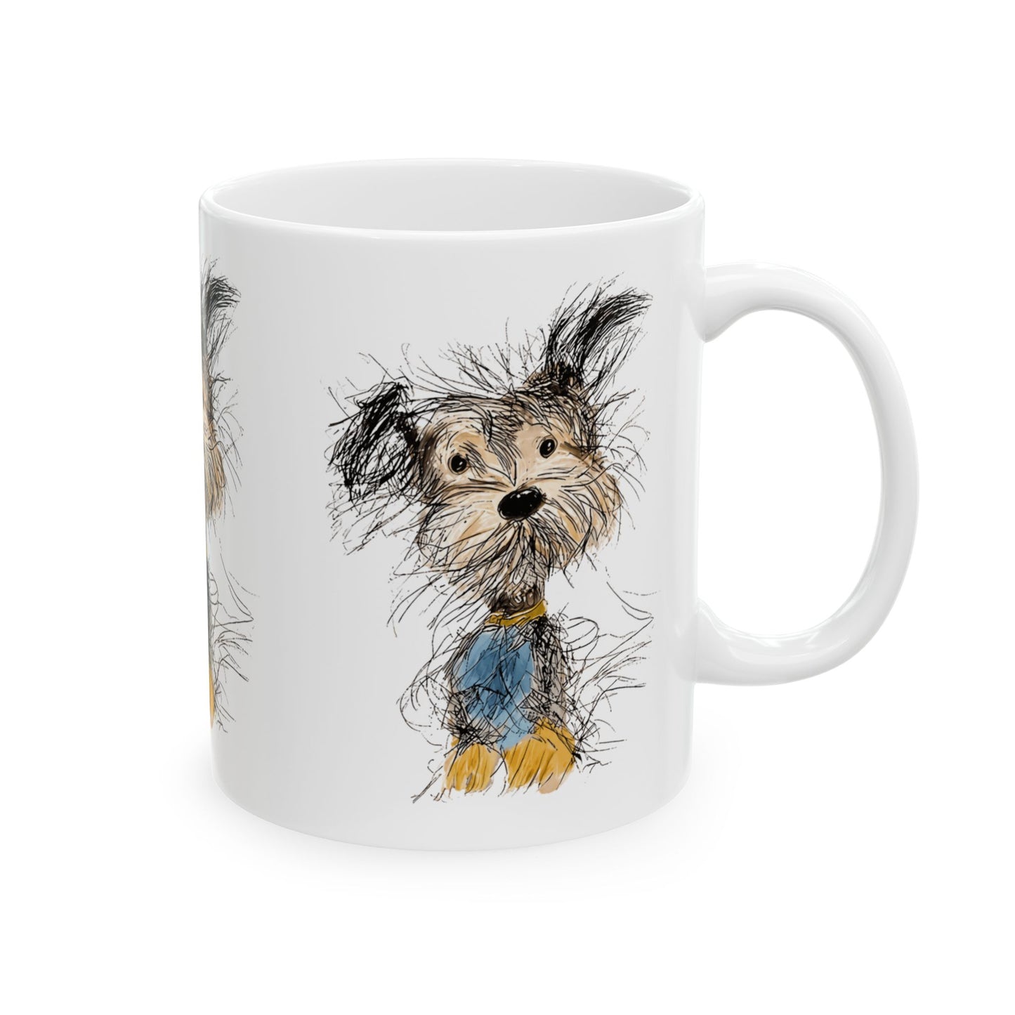Sketchy Terrier Art Mug – Cute Dog Lover Coffee Mug