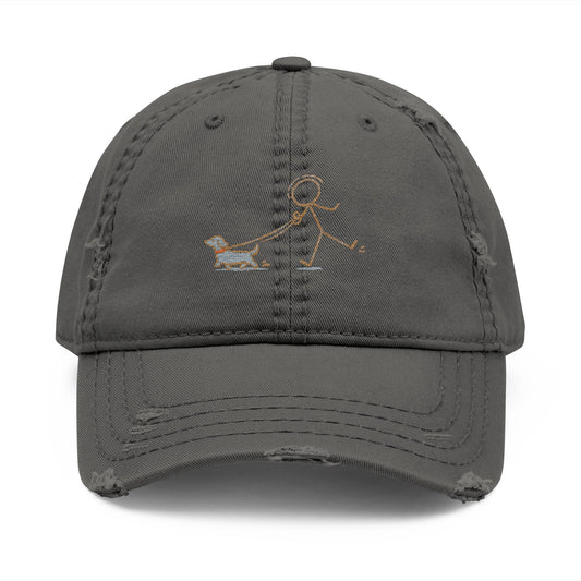 Vintage Distressed Dog Dad Cap — Embroidered Streetwear Hat