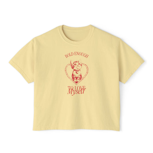 Bold Enough To Love Myself Cat Tee – Aesthetic Self Love T-Shirt