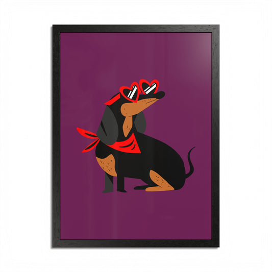 Cool Dachshund Framed Poster — Baddie Wiener Dog Wall Art