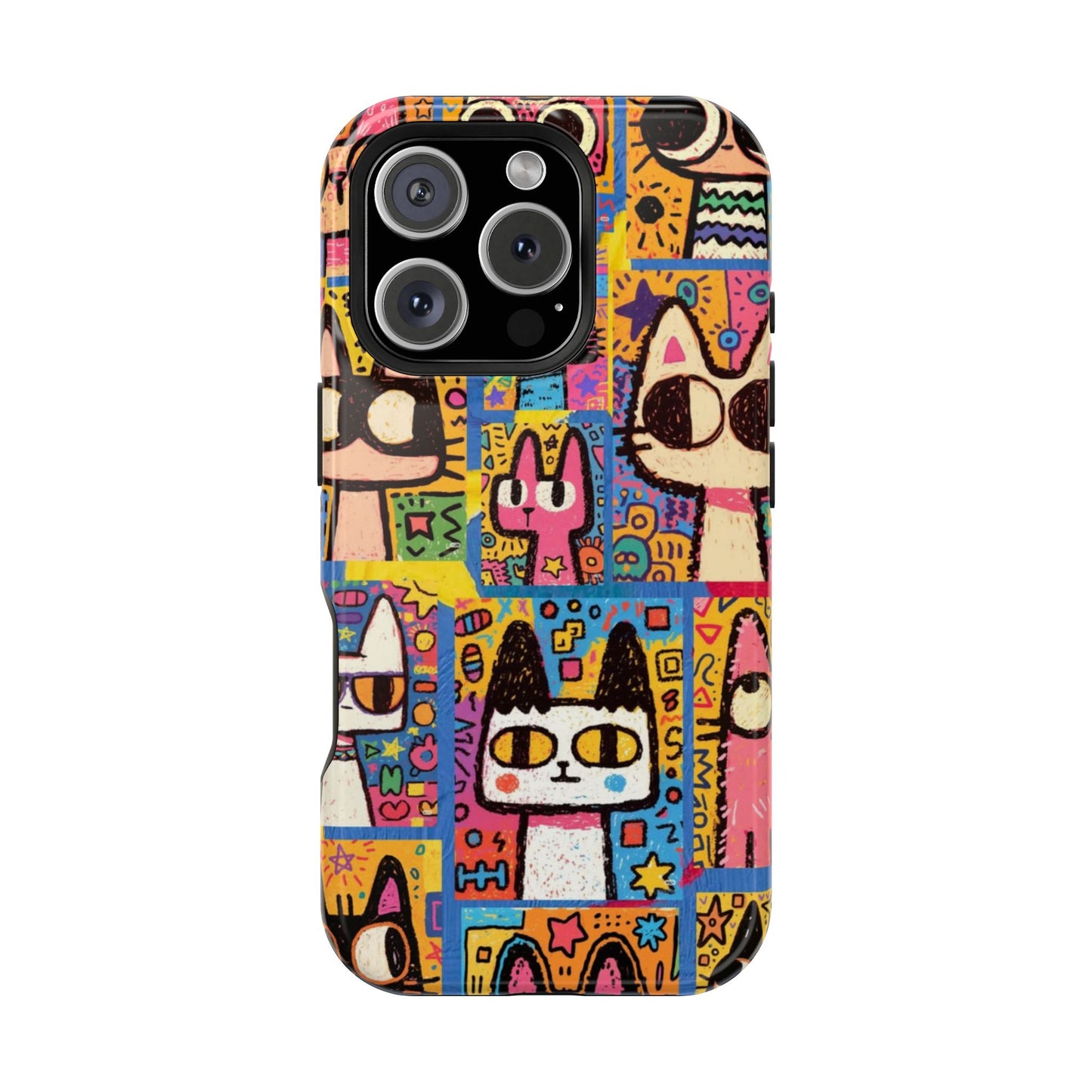 Colorful Abstract Cat Art iPhone Case – Funky Pop Art Phone Cover
