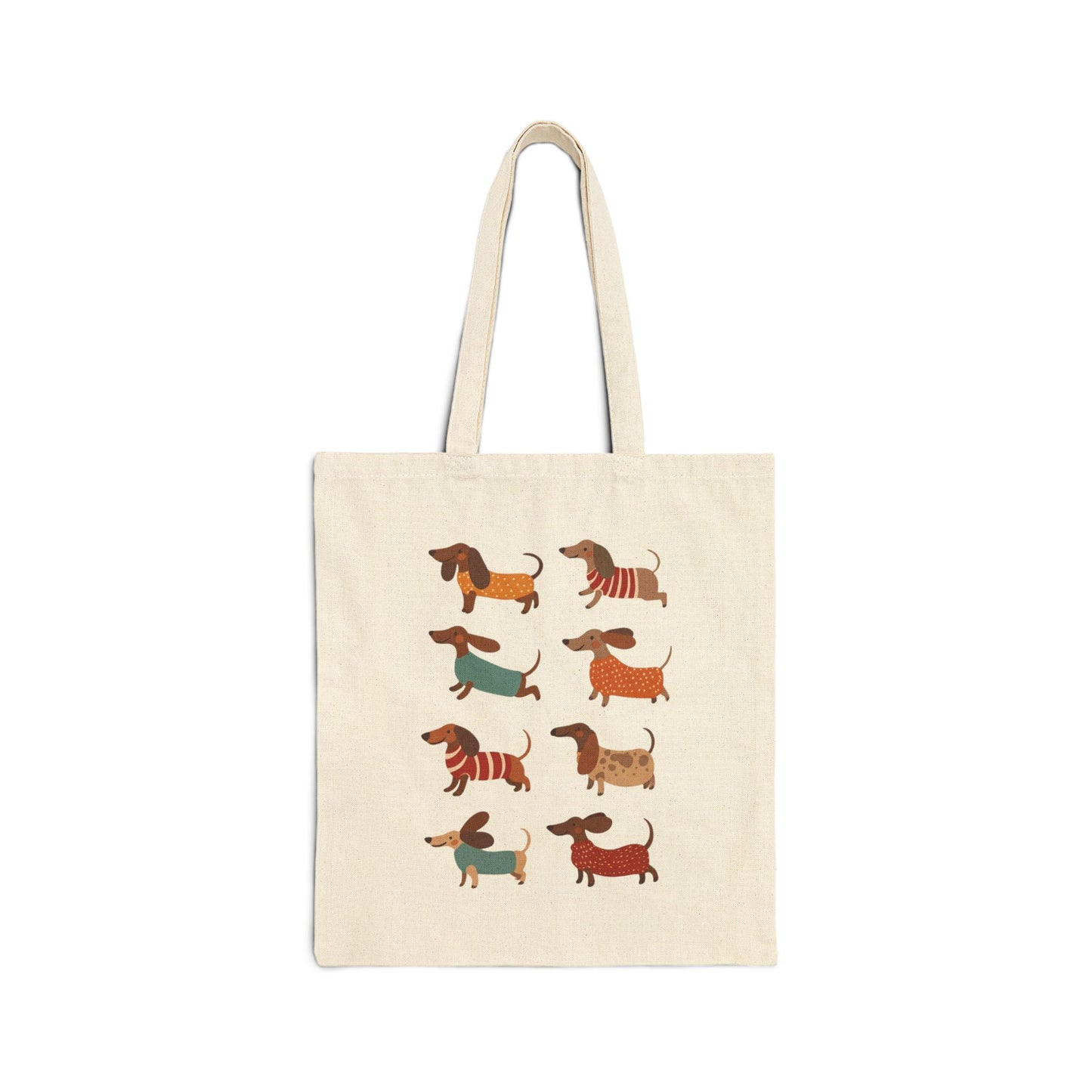 Cute Dachshund Pattern Tote Bag – Sausage Dog Canvas Bag
