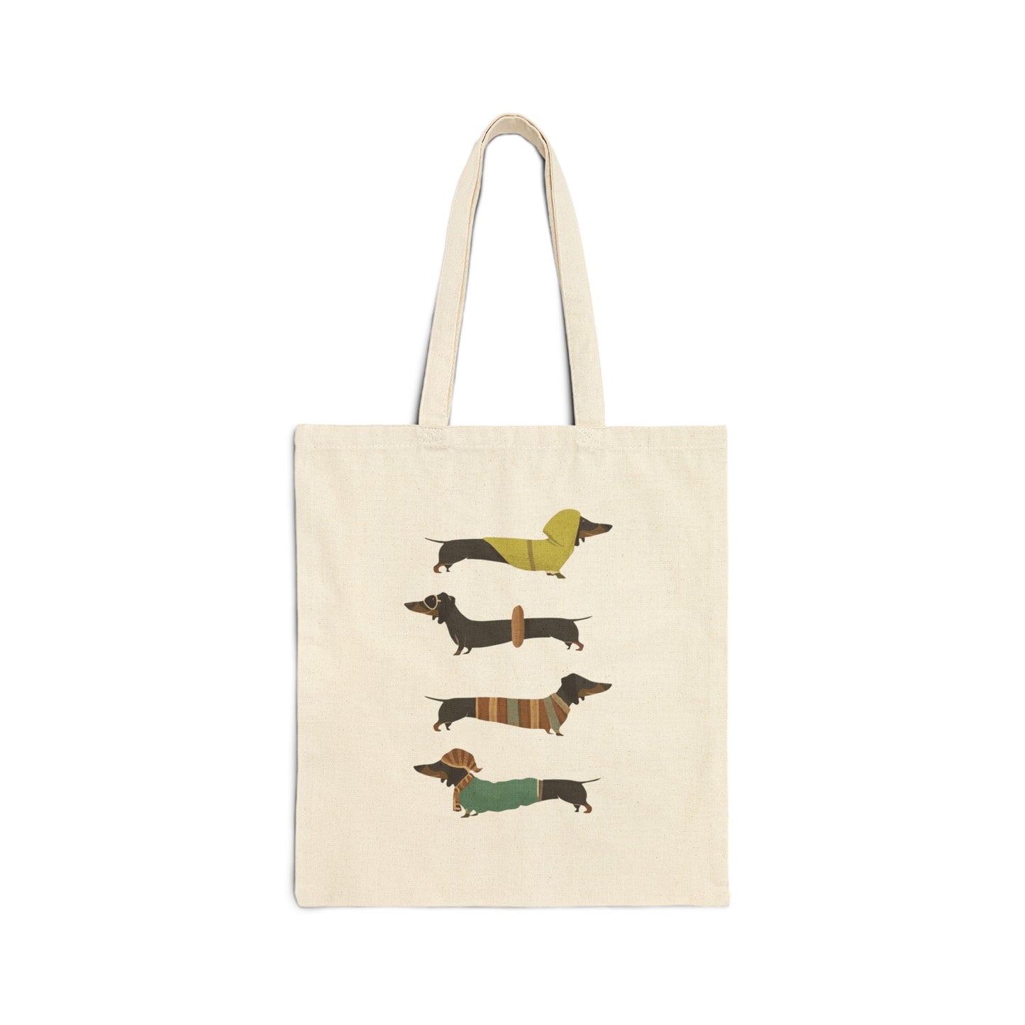 Dachshund Sweater Tote Bag — Cute Wiener Dog Canvas Shoulder Bag